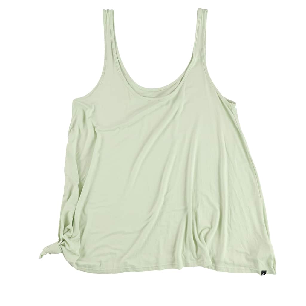 Hurley Womens Solid Knot Tank Top, Green, Large