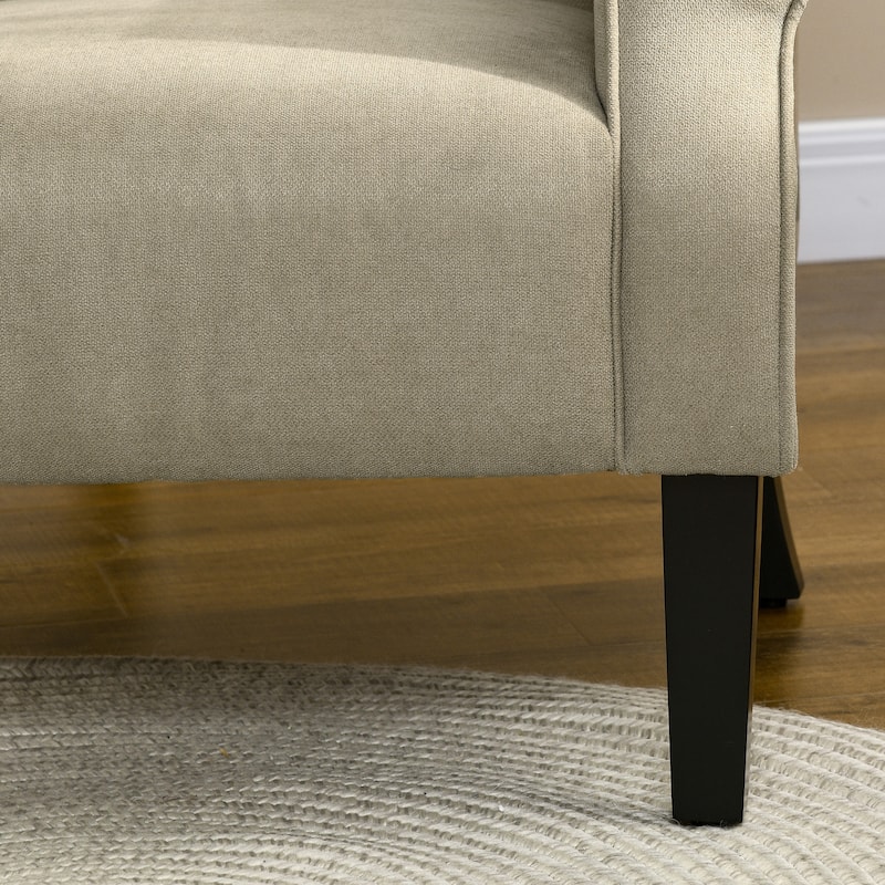 Fabric Accent Chair, Armchair with Wood Legs