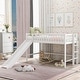 preview thumbnail 2 of 8, Twin Size Low Loft Bed with Ladder and Slide White