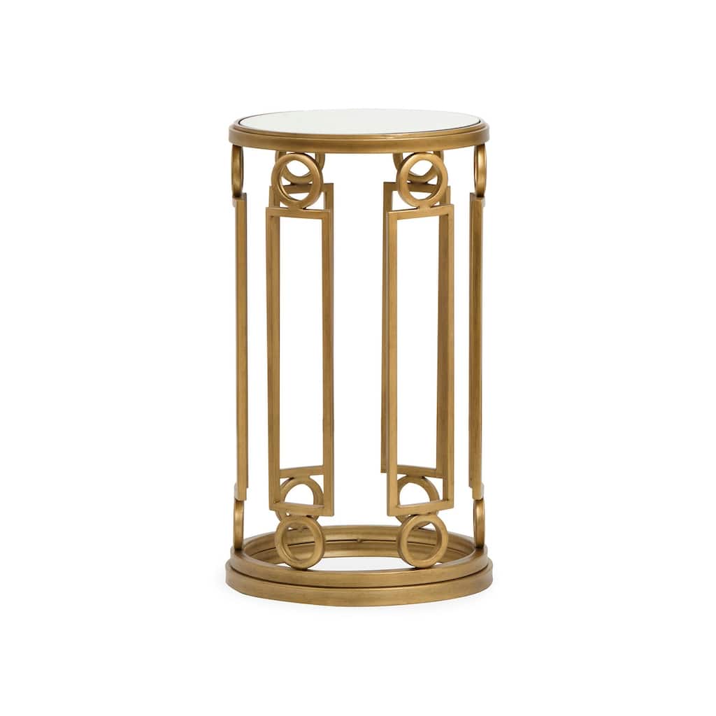 Magnussen Home Lorena Burnished Brass Round Accent Table - 14.5''W x 14.5''D x 25''H