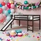preview thumbnail 1 of 12, Twin Size Multifunctional Design Loft Bed with Slide and Solid Wood For Bedroom,Dorm,Kids Espresso