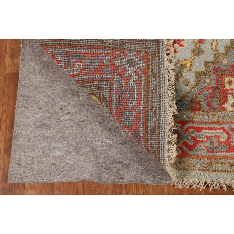 Hand Knotted Oriental 100% Wool Carpet Traditional Medallion Navy Blue & Blues Heriz (serapi) Area Rug - 5' 1'' X 3' 0''