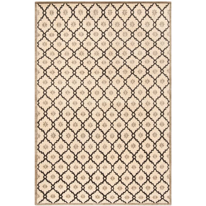SAFAVIEH Couture Hand-knotted Gaetana Silk/ Wool Rug - 6' x 9' - Silver/Blue
