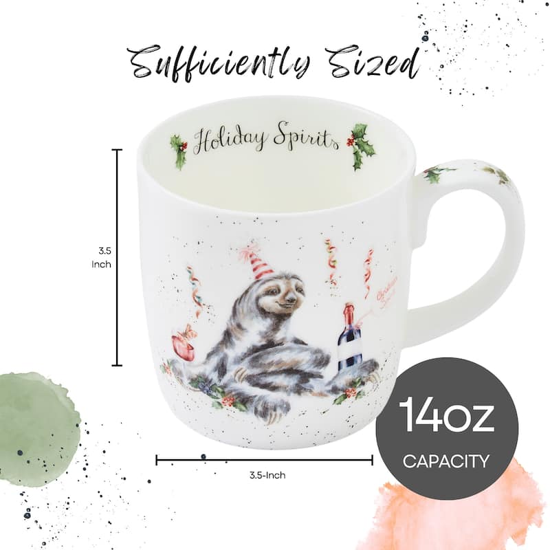 Royal Worcester Holiday Wrendale Designs 14 oz Mug