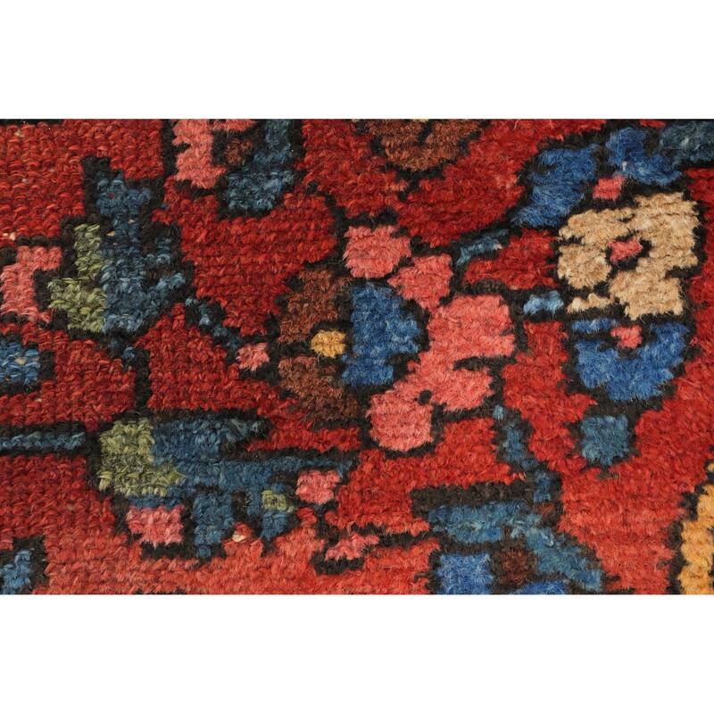 Hand Knotted Oriental 100% Wool Carpet Traditional Floral Oranges & Rust Bakhtiari Runner Rug - 10' 2'' X 3' 9''