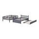 preview thumbnail 14 of 28, Full Over Full Rubber Wood Bunk Bed with Twin Size Trundle
