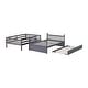 preview thumbnail 14 of 47, Rubber Wood 2 In 1 Full Over Full Bunk Bed with Twin Size Trundle,Convertible to 2 Full Size Beds