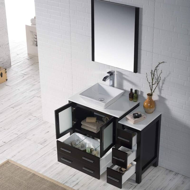 Blossom Sydney 42" Bathroom Vanity with Storage Side Cabinet & Mirrors