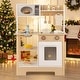 preview thumbnail 11 of 16, Costway Play Kitchen with Chalkboard Microwave Stove Dish Rack Faucet - See Details