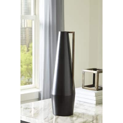 Ashley Furniture Pouderbell Black/Gold Finish Vase
