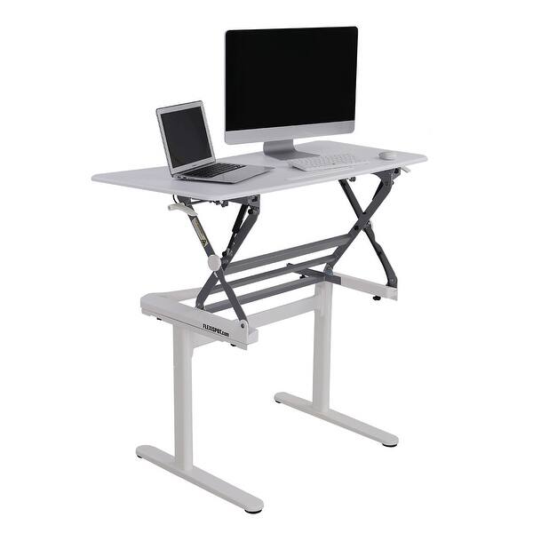 Flexispot 47 Height Adjustable Standing Desk Full Size Wide Stand Up Desk Ms1w White Overstock 18159138