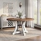 preview thumbnail 1 of 18, Furniture of America Sylmer Farmhouse 54-inch Round Dining Table Distressed White
