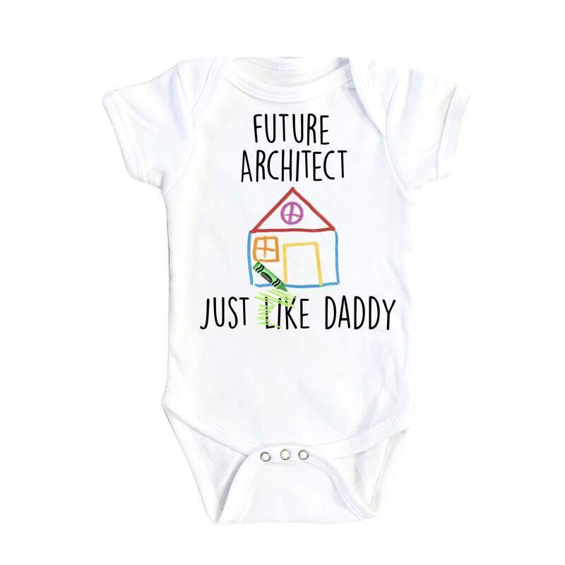 Future Architect - Baby Boy Girl Clothes Infant Bodysuit Funny Cute Newborn - White - 6-9M