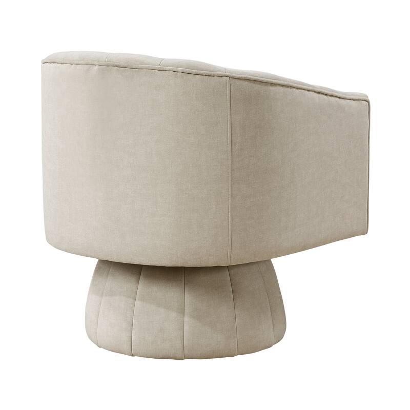 Briar 27.5" Velvet Swivel Chair - 360-Degree Metal Swivel Base