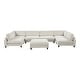 preview thumbnail 4 of 4, Furniture of America Sienta Modern 7-Piece Corduroy Modular Sectional Set with Ottoman