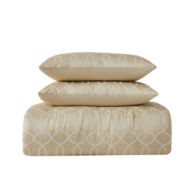 Victoria Geo Gold 9 Piece Comforter Set