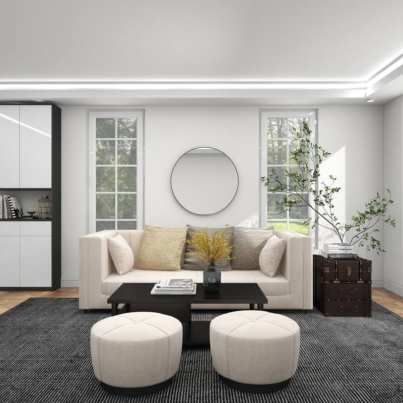 Dark Brown Faux Leather Vintage Faux Leather 2 Drawer Cabinet with Buckle Hinged Top