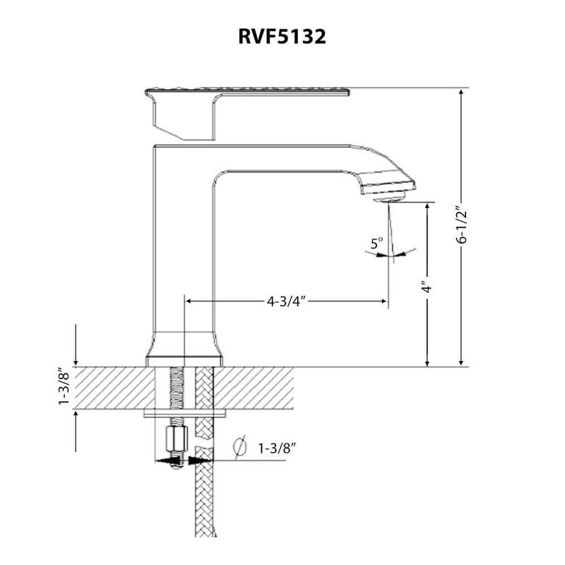 Ruvati Decora Single Handle Square Stacked Short Bathroom Faucet in Brushed Nickel - RVF5132BN - 7'6" x 9'6"