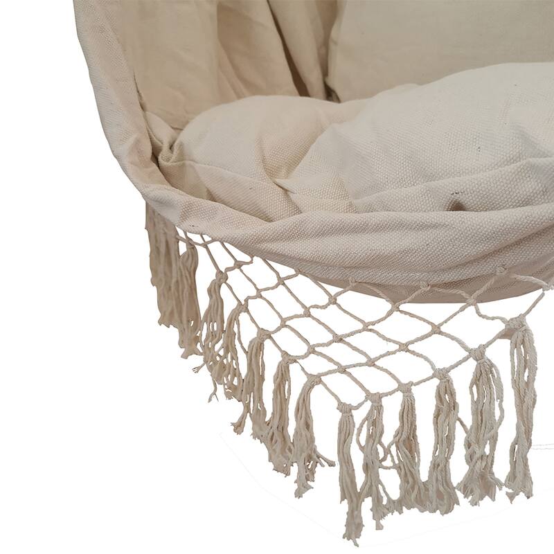 ALEKO Patio Hanging Rope Swing Hammock Chair Side Pocket Supports up to 440 lbs