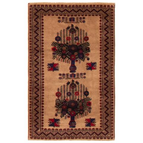 ECARPETGALLERY Hand-knotted Teimani Brown Wool Rug - 2'11 x 4'9