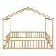 preview thumbnail 22 of 56, Double Twin House-Style Floor Bed with Fence and Guardrails, No Door