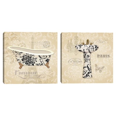 Paris Bath by Willowbrook Fine Art S/2 by Willowbrook Fine Art Canvas Art Prints