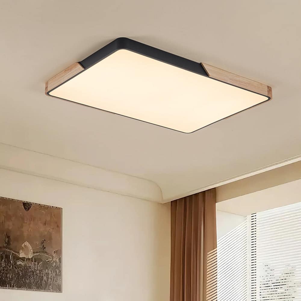 Farmhouse Ultra-thin Rectangle Dimmable LED Flush Mount Light