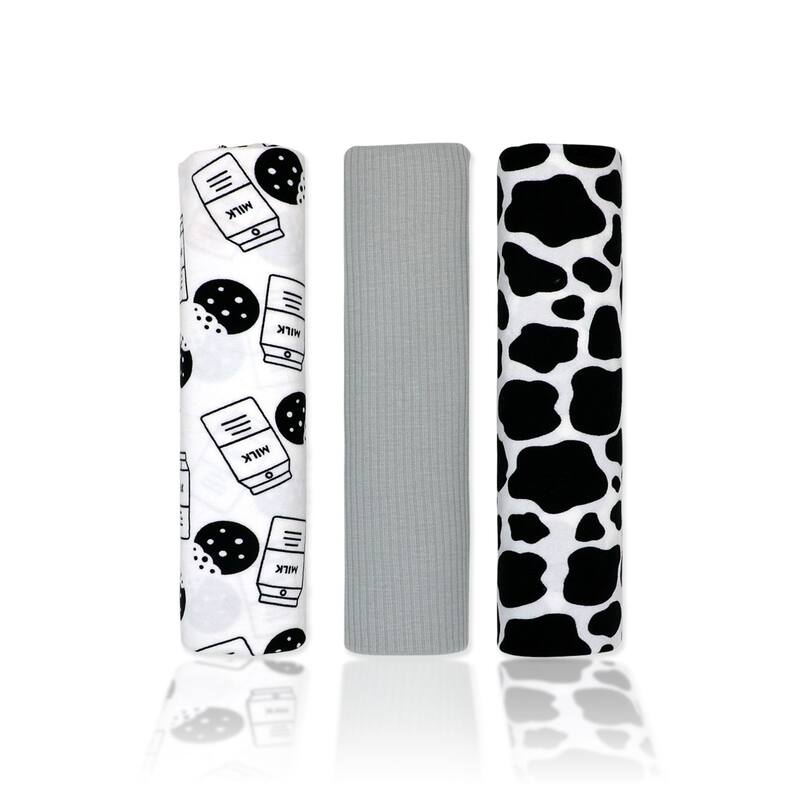 Baby Boys and Baby Girls 3 Piece Knit Swaddle Blankets - Black and White