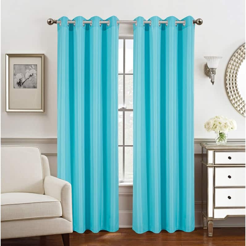 Gilbert Solid Single Grommet Curtain Panel 84" - (1x) 54 x 84 in. - Turquoise