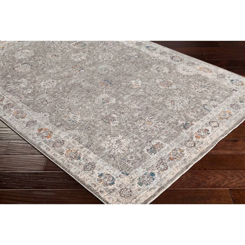 Conrad Traditional Medium Grey Area Rug - 5' x 8'2"