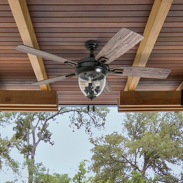 Honeywell Glencrest Oil Rubbed Bronze LED Outdoor Ceiling Fan. Opens flyout.