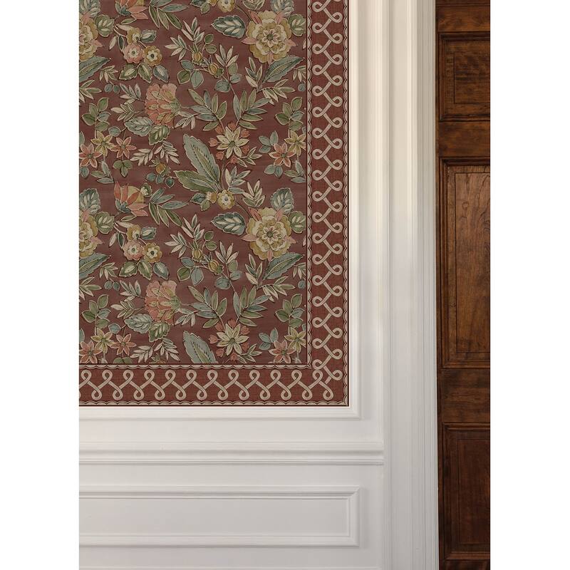 Chesapeake Scalloped Ribbon Red Trim Wall Border
