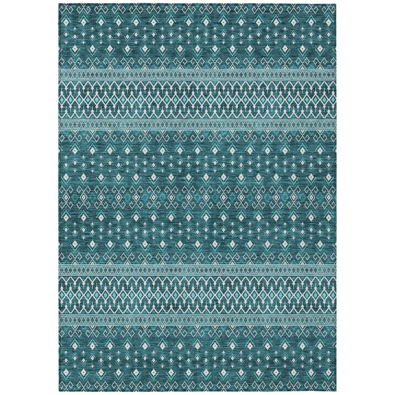Machine Washable Indoor/ Outdoor Chantille Boho Morrocan Rug