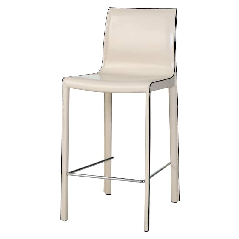 NPD Furniture Gervin Recycled Leather Counter Stool (Set of 2) - Vanilla