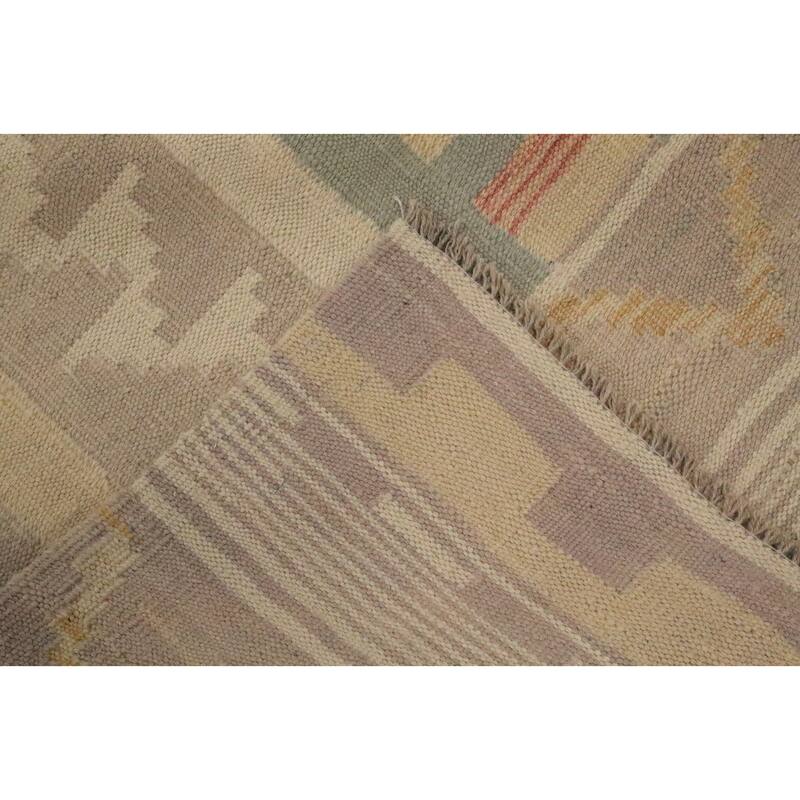 Hand Woven Oriental 100% Wool Carpet Southwestern Tribal Multi-Colored Kilim Area Rug - 9' 10'' X 8' 4''