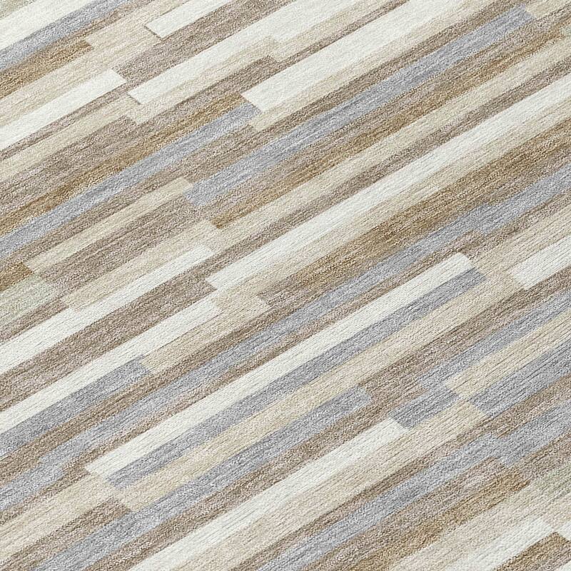 Machine Washable Indoor/ Outdoor Chantille Stripes Modern Rug