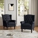 preview thumbnail 67 of 77, Button Tufted Armchair Wingback Wood legs Accent Chairs (Set of 2)