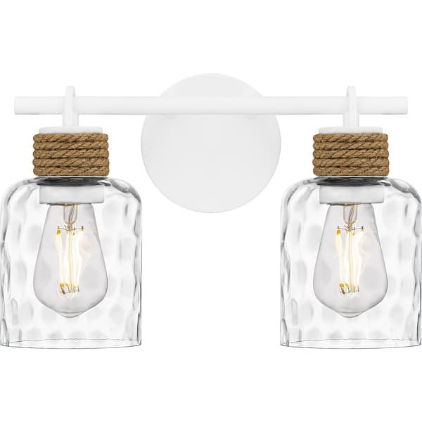 slide 2 of 8, Baltic 2-Light Matte White Bath Light