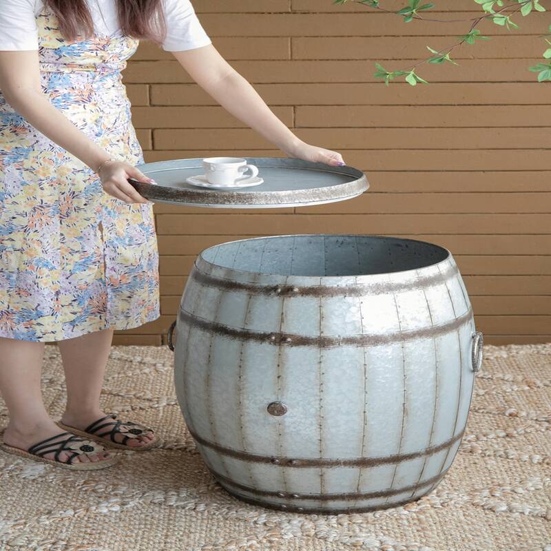 22.5x22.5x26" Drum Side Table