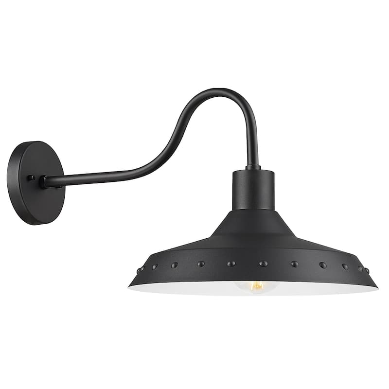 Gooseneck Barn Light, Exterior Wall Sconce - Black
