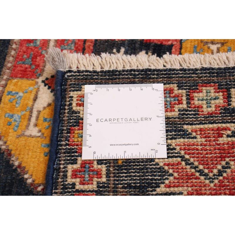 ECARPETGALLERY Hand-knotted Uzbek Ghazni Navy Wool Rug - 4'0 x 5'10