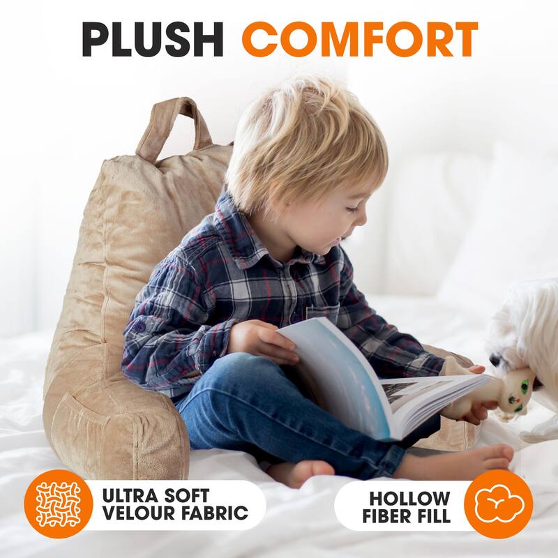 Cheer Collection Kids Size Reading and Backrest Pillow with Armrest
