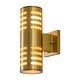 preview thumbnail 8 of 14, Black/Gold 2-light Die-cast Aluminum Outdoor Wall Sconce Gold