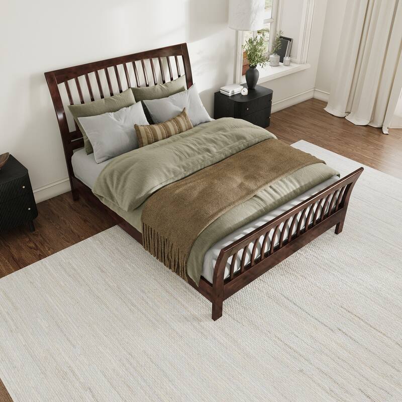 AFI Orleans Solid Wood Low Profile Platform Bed with Matching Footboard