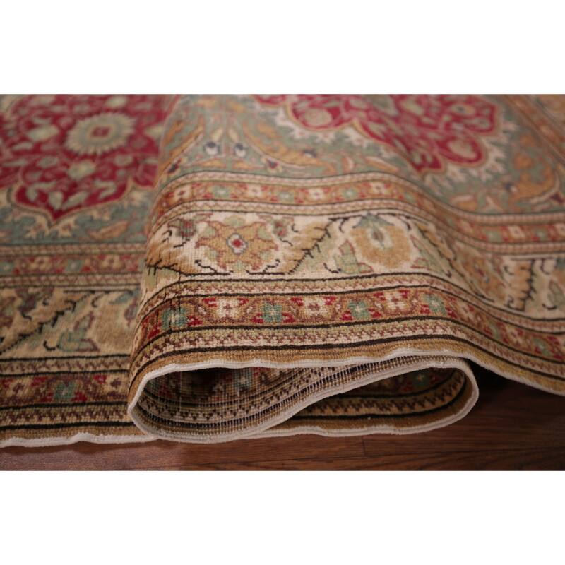 Green Anatolian Turkish Accent Rug Hand-Knotted Wool Carpet - 3'3" X 6'0"