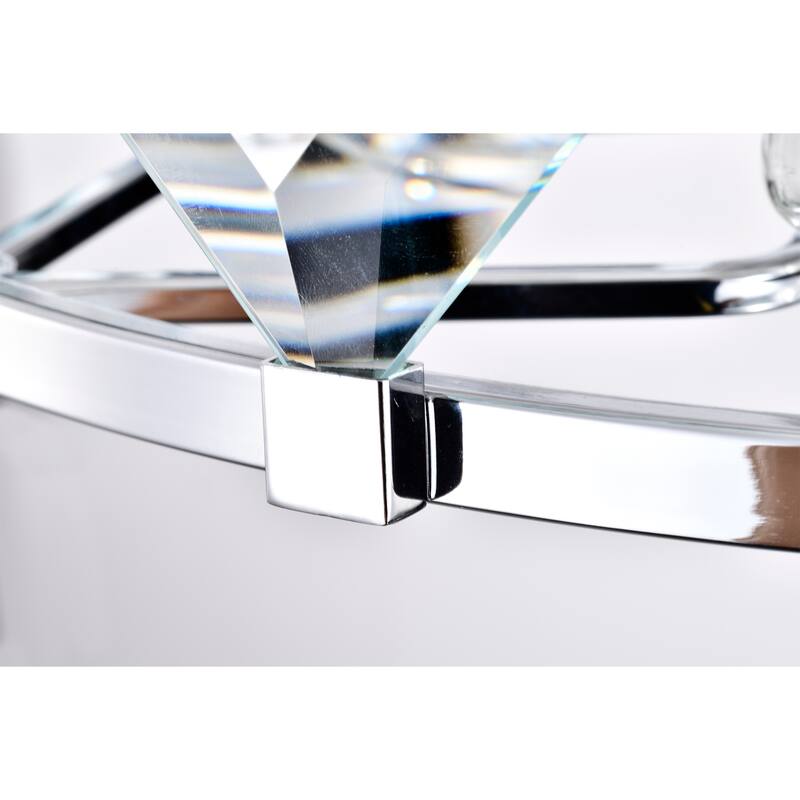 Dalya Bravo Crystal Style Ceiling Fandelier 25 Inch Chrome Polish finish 6 Light with Remote