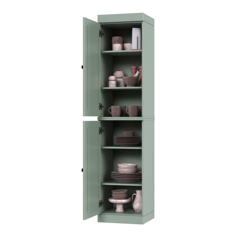 Palace Imports 100% Solid Wood Pantry Cabinet, Adjustable Shelves, 16.5" Wide, 71.5" Tall