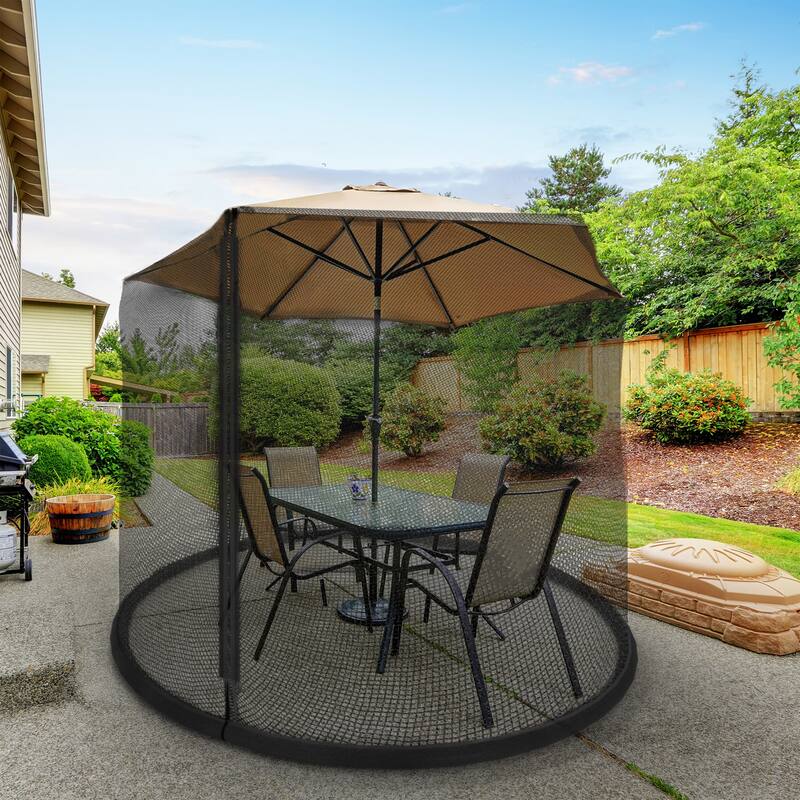 Pure Garden Black Zippered Bug Screen for 7.5-foot Outdoor Umbrella