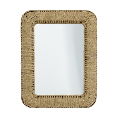 Rattan Room Wall Mirror - Brown - Roche River Decor