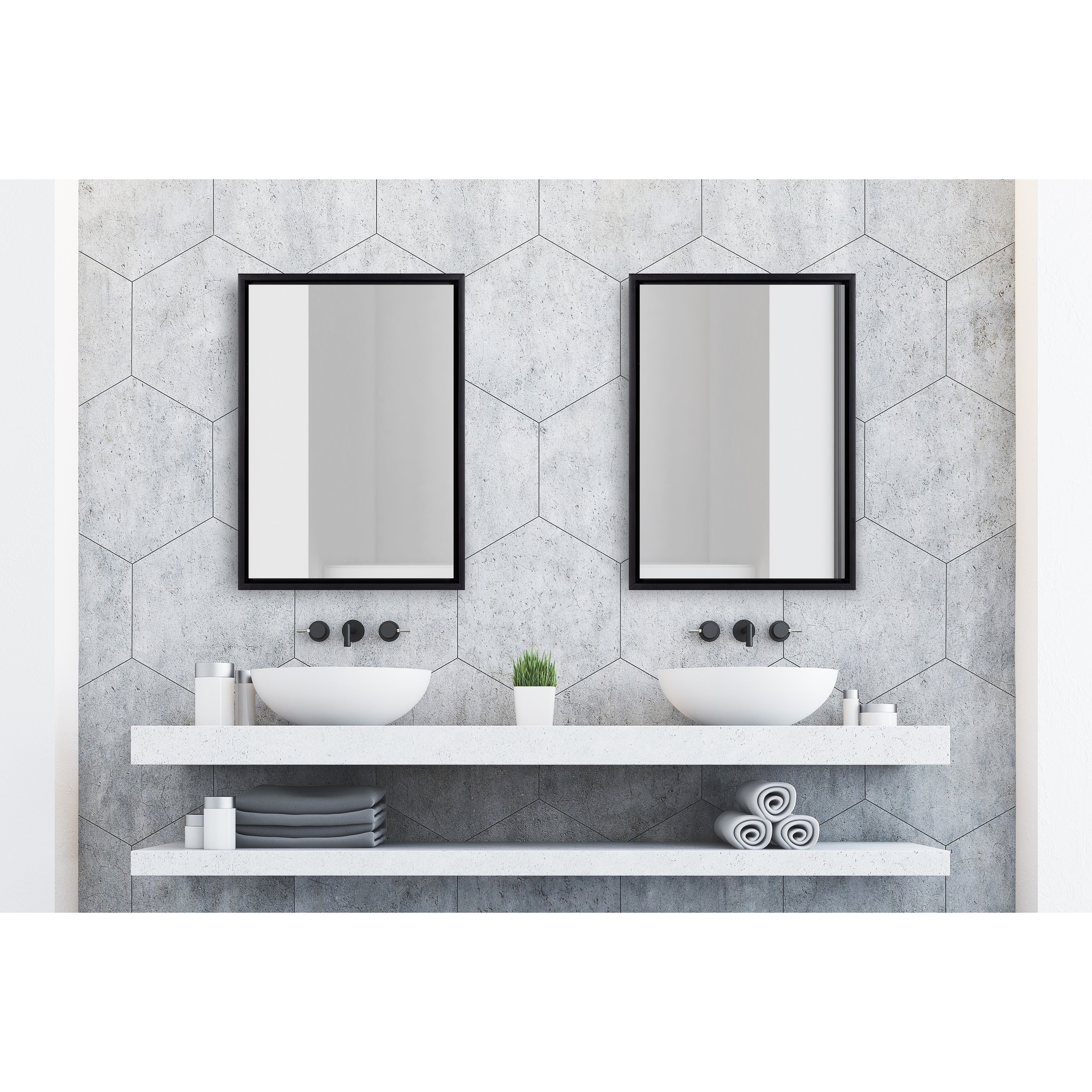 Kate and Laurel Evans Framed Floating Wall Mirror